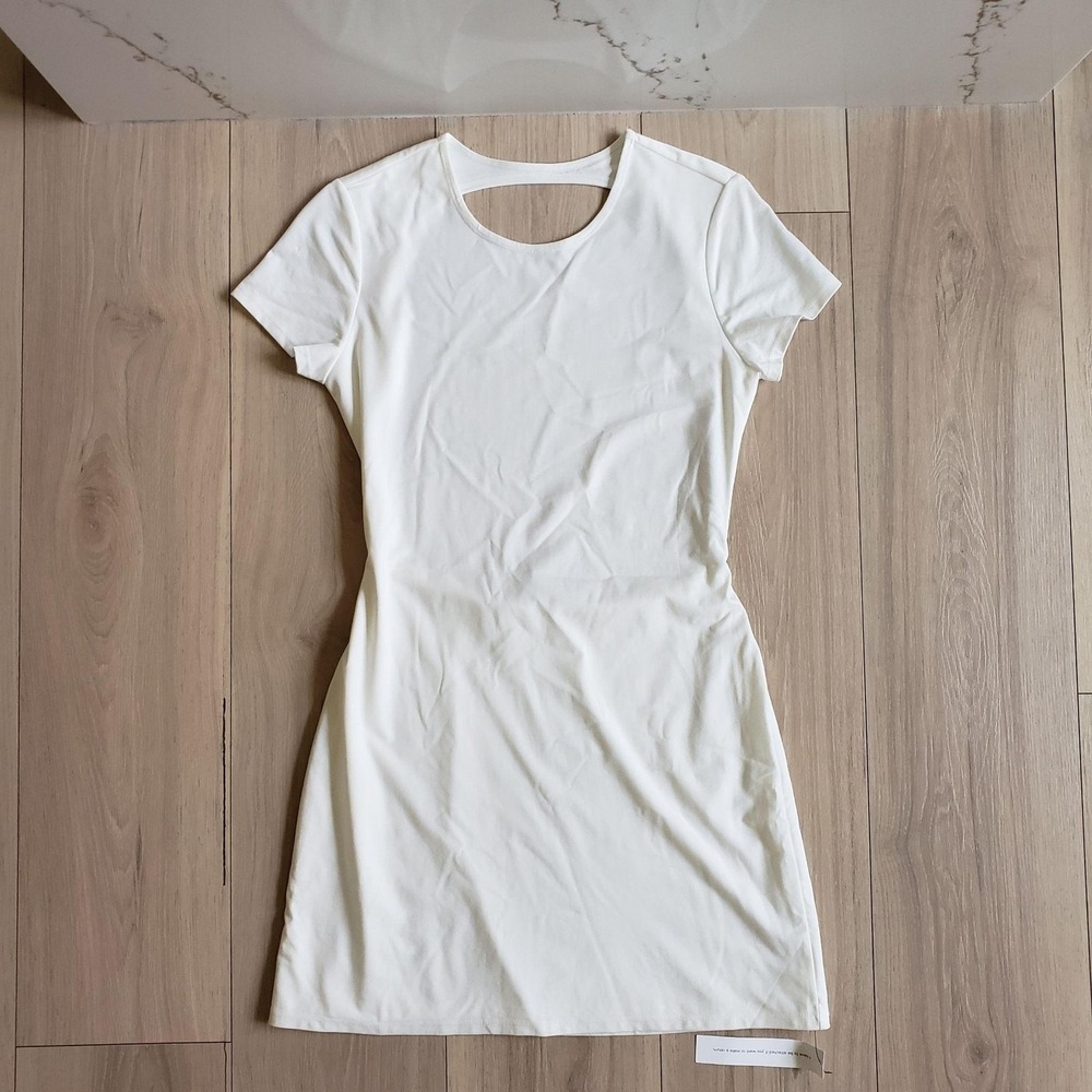 Reformation Dress Womens M Ivory Christy Knit Cutout Open Back Mini